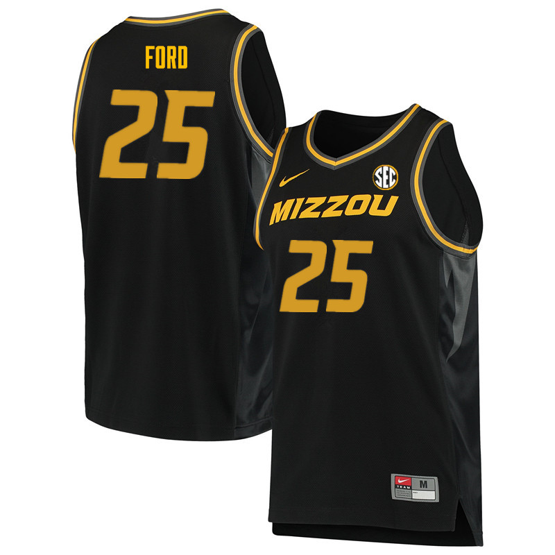 Men #25 Brooks Ford Missouri Tigers College Basketball Jerseys Sale-Black